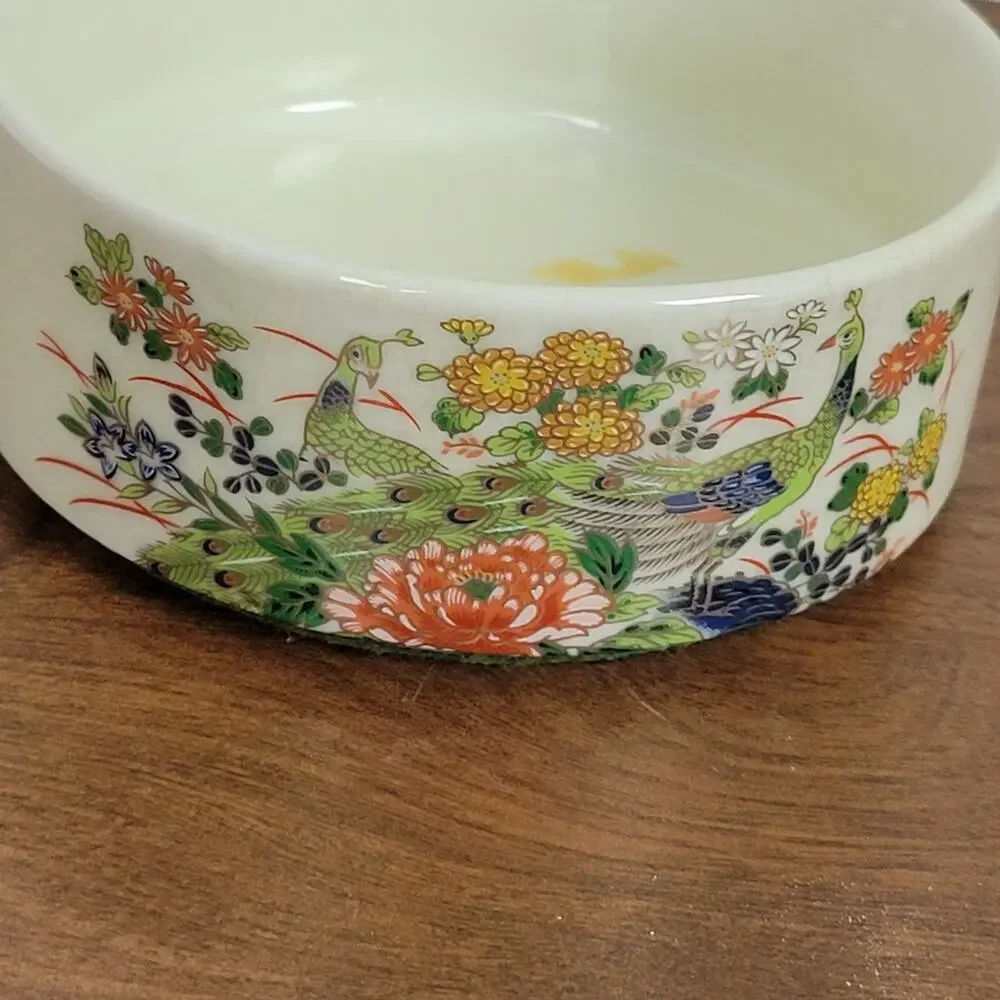 Vintage Andrea by Sadek Peacock Trinket Jewelery Box with Lid Made‎ in Japan
